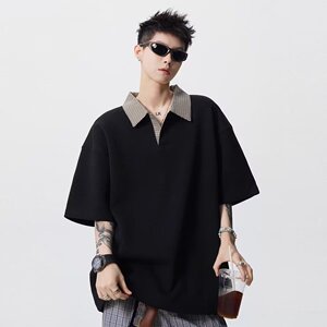 [012]拼接短袖polo衫男女款夏翻领t恤正肩半袖A079-T65-P29