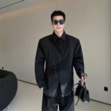 [006]黑色衬衫男长袖商务衬衣男士修身男装蓝灰寸A079-CS019-P46，男装衬衫，电商A079