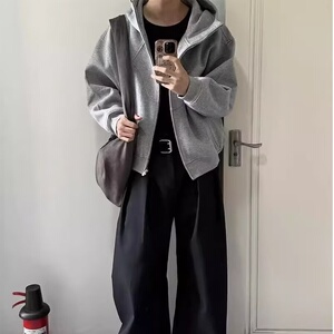 【12】连帽外套春拼接卫衣高街痞帅情侣帽衫A079-6802加绒-P53图片