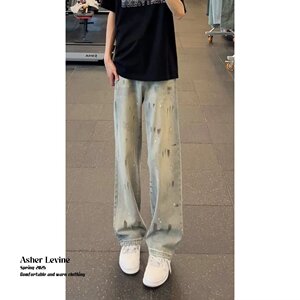 [008] 牛仔裤宽松设计感小众渐变直筒裤 A079-N7095-P42图片