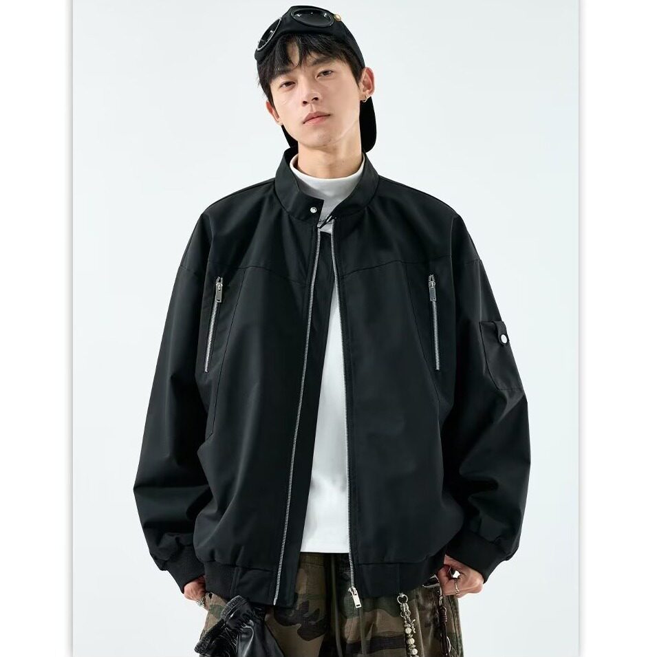 【网144】25立领工装飞行员夹克男棒球服外套A079-8864-P58,男装夹克,电商A079