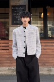 【网45】新中式西服香风短款垫肩格子外套A079-W73-P63，男装西服，电商A079