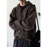 【40】冬季日系新重磅半开衫宽松针织衫连帽毛衣男A079-MY69-P68，男装针织衫/毛衣，电商A079