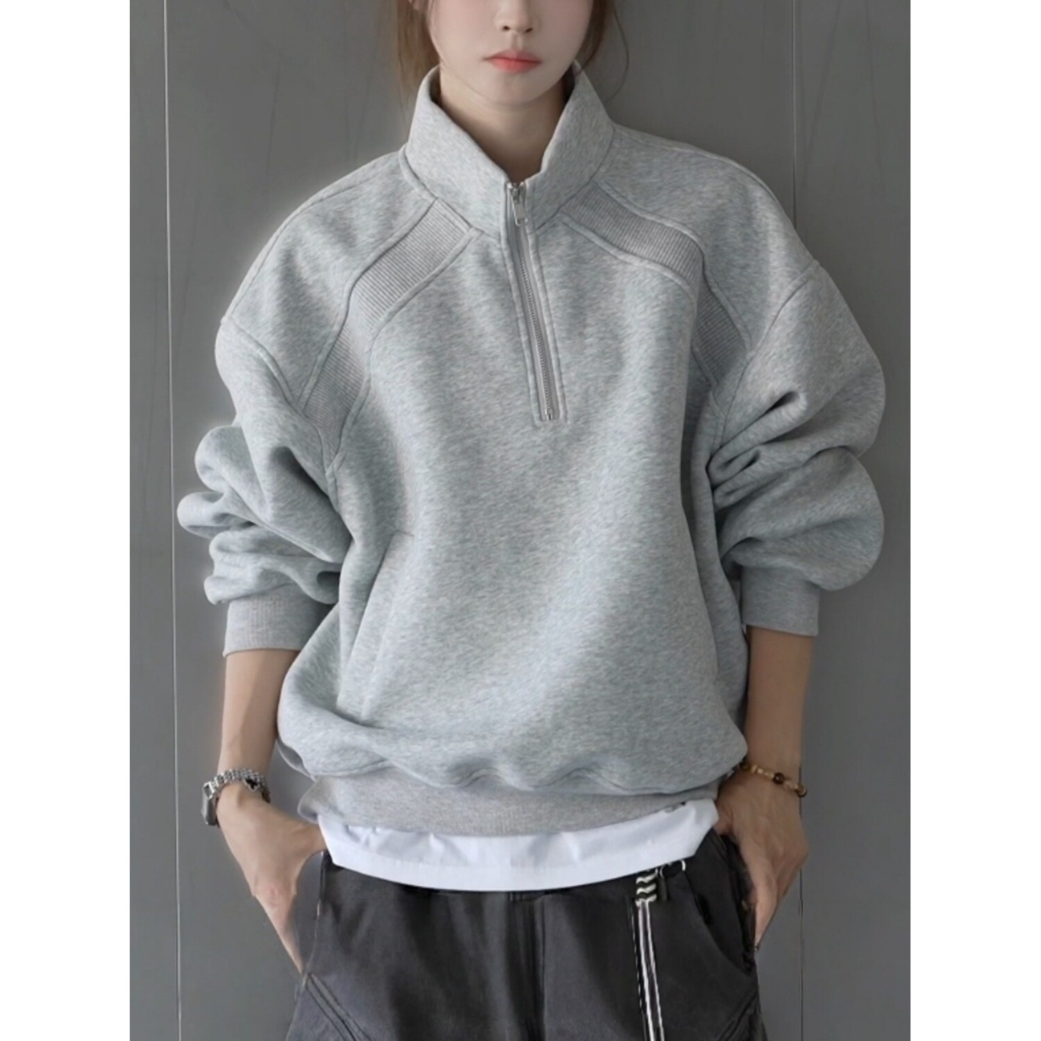 【网120】立领卫衣长袖打底上衣男女同A079-T53-P42，男装T恤，电商A079