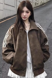 【网23】三条杠拼接立领运动夹克男宽松卫衣外套A079-J451-P63图片