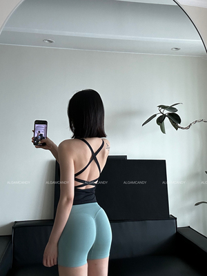 ALGAM CANDY 美背交叉运动健身瑜伽服背心女  显瘦打底性感夏季