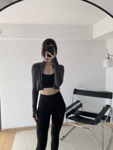 短款 ALGAM 防晒衫 运动瑜伽健身骑行拉链外套 CANDY