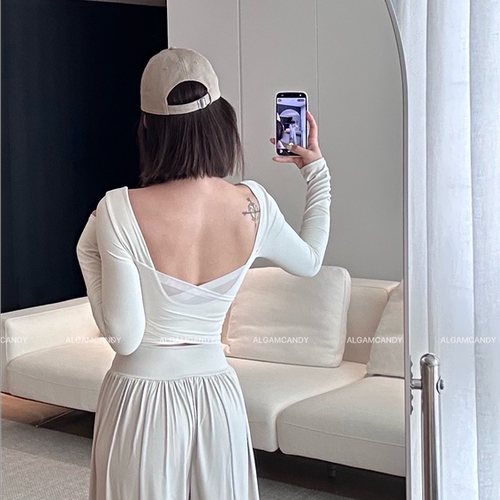 ALGAMCANDY裸感网纱美背瑜伽服