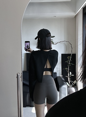 ALGAM CANDY 秋冬短款圆领运动健身宽松长袖卫衣  运动罩衫 350克