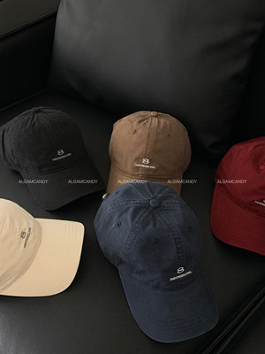 ALGAM CANDY 小众设计感韩国ins复古字母刺绣棒球帽鸭舌帽子