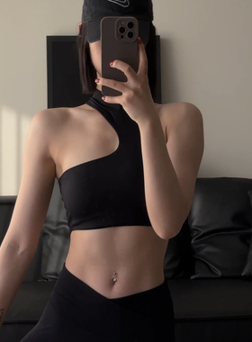 ALGAM CANDY 挖肩 设计感露背运动健身上衣 可拆卸胸垫