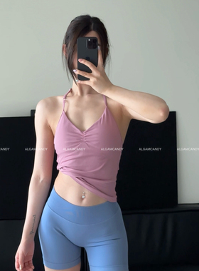 ALGAM CANDY 挂脖式可调节肩带 露背健身背心女美背显瘦夏季