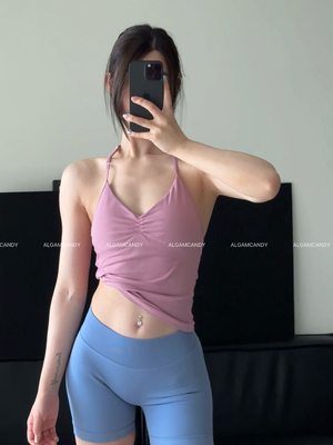 ALGAM CANDY 挂脖式可调节肩带 露背健身背心女美背显瘦夏季