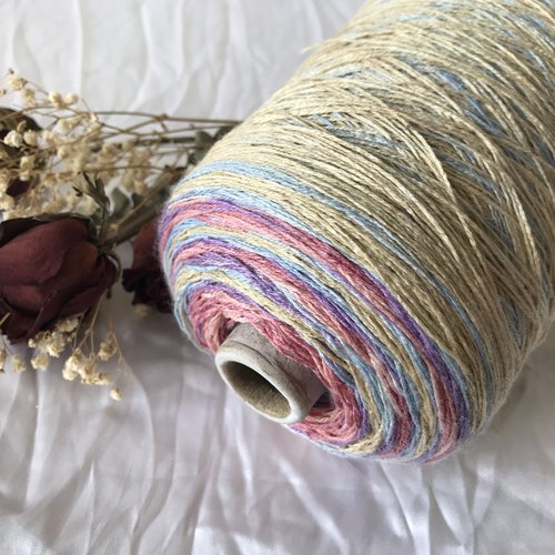 外单长段染手编真丝羊绒线蕾丝型工艺