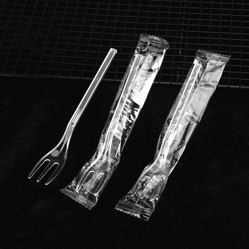 一次性叉子甜品叉慕斯蛋糕叉水果叉甜点叉三齿食品叉罐头叉西点叉