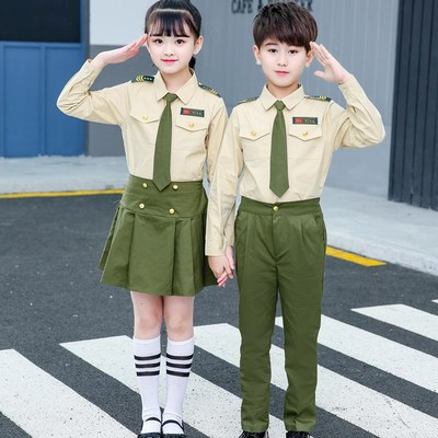 长袖儿童鼓号队服装军官警察