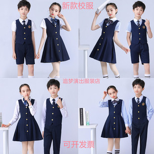 韩版学院风马甲男女童朗诵童声合唱演讲大合唱团演出服藏青色专业