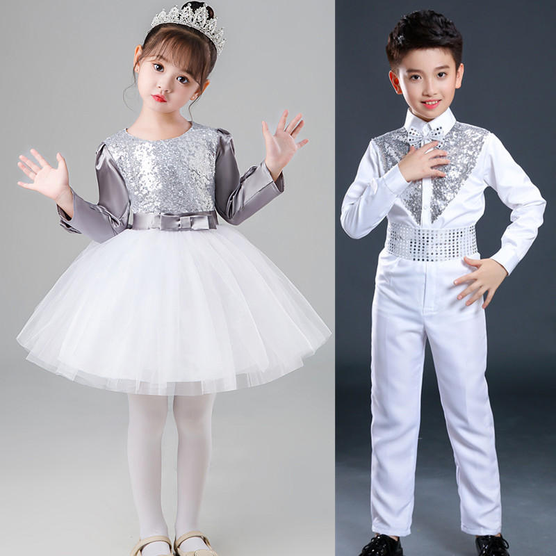 男女童合唱服亮片中小学生合唱服