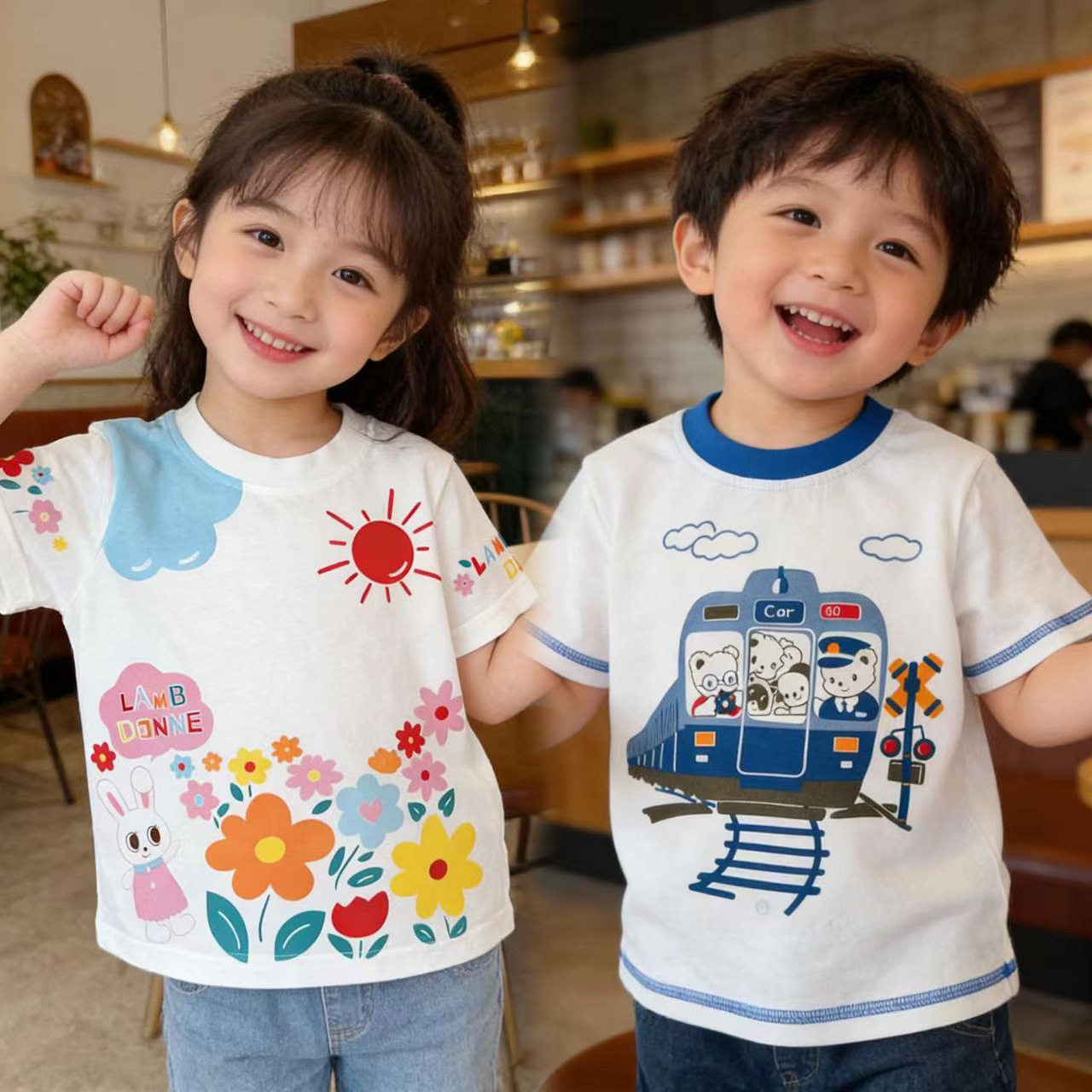 中小童夏季短袖26年夏季新款男童清凉薄款t恤卡通印花儿童短袖t恤,童装/婴儿装/亲子装,T恤,淘宝优惠券,粉丝福利购,淘宝优惠卷