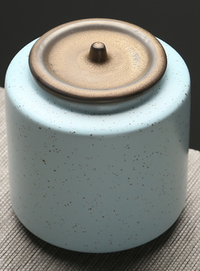 苏氏陶瓷（SUSHI CERAMICS）茶叶罐经典亚光铁锈茶具配件（蓝）