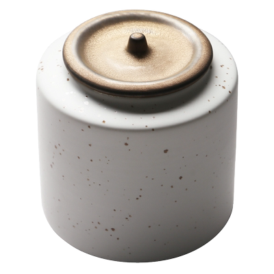 苏氏陶瓷（SUSHI CERAMICS）茶叶罐时尚亚光铁锈茶具配件（白）