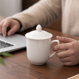 羊脂玉瓷办公杯水杯会议杯礼盒装 CERAMICS SUSHI 苏氏陶瓷