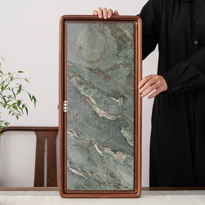 苏氏陶瓷  九龙壁花梨木茶盘可干泡可排水功夫泡茶台茶托66*30cm