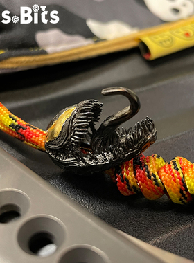 BitsBits漫威主题925银毒液刀坠EDC户外装备吊坠7芯9芯伞绳伞坠