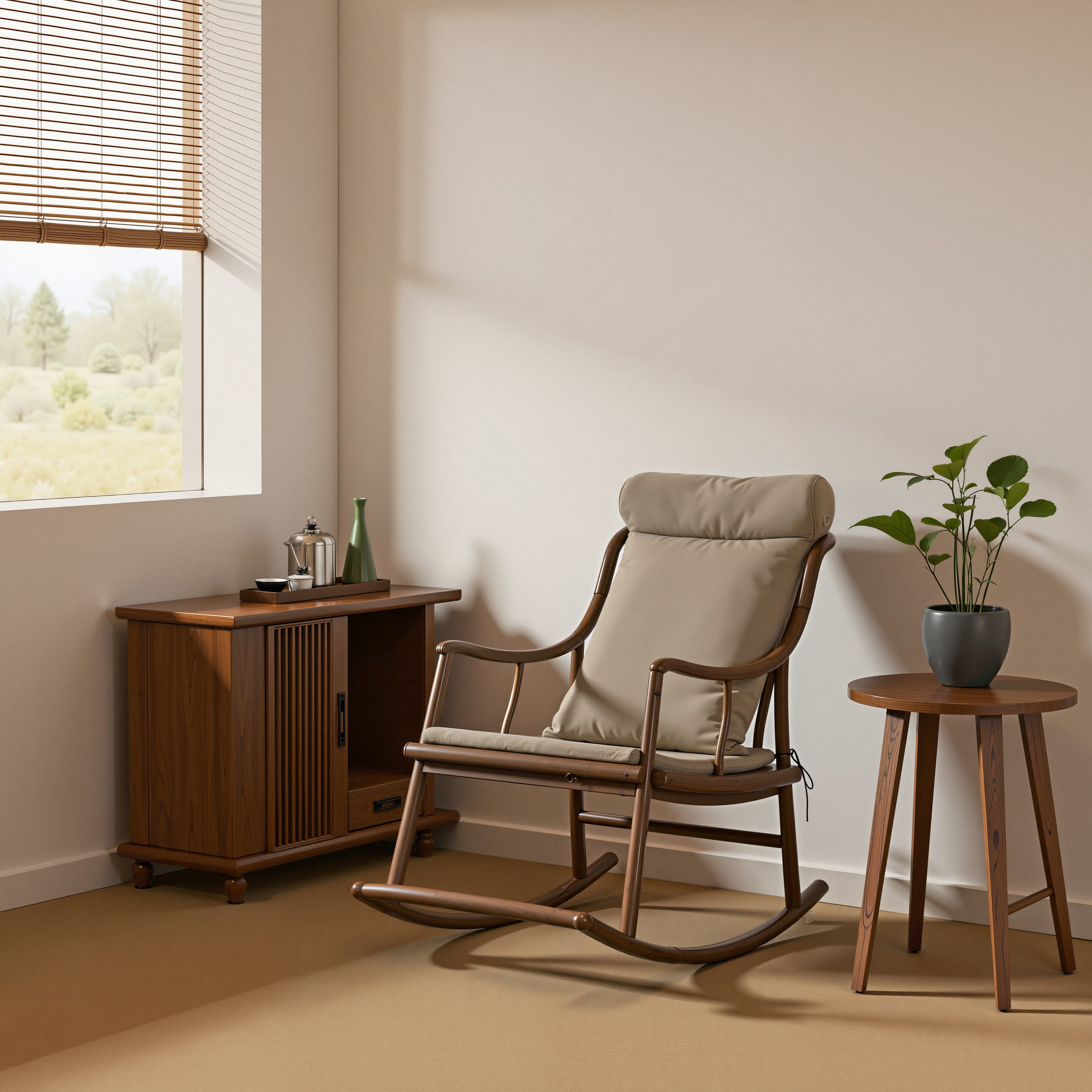 北美黑胡桃木摇椅赖人休闲摇摇椅