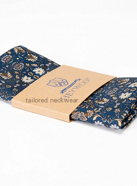 欧洲同步高端亚麻布礼服西装口袋巾复古蓝底小碎花方巾