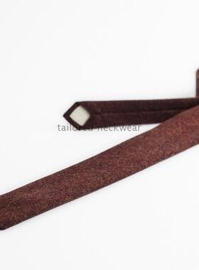 英式欧美休闲开士米复古收藏级全羊毛毛料手工毛呢红色酒红领带呔