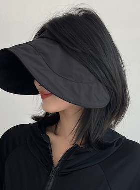 。大帽檐春夏新款黑胶遮阳帽优雅蝴蝶结女士防晒防紫外线户外太阳