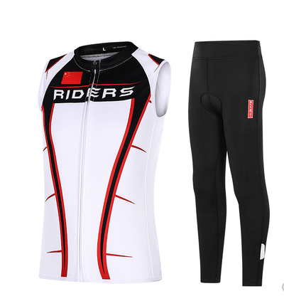 RJYC儿童骑行服抓绒马甲平衡车运动套装自行车男女反光赛事服定制