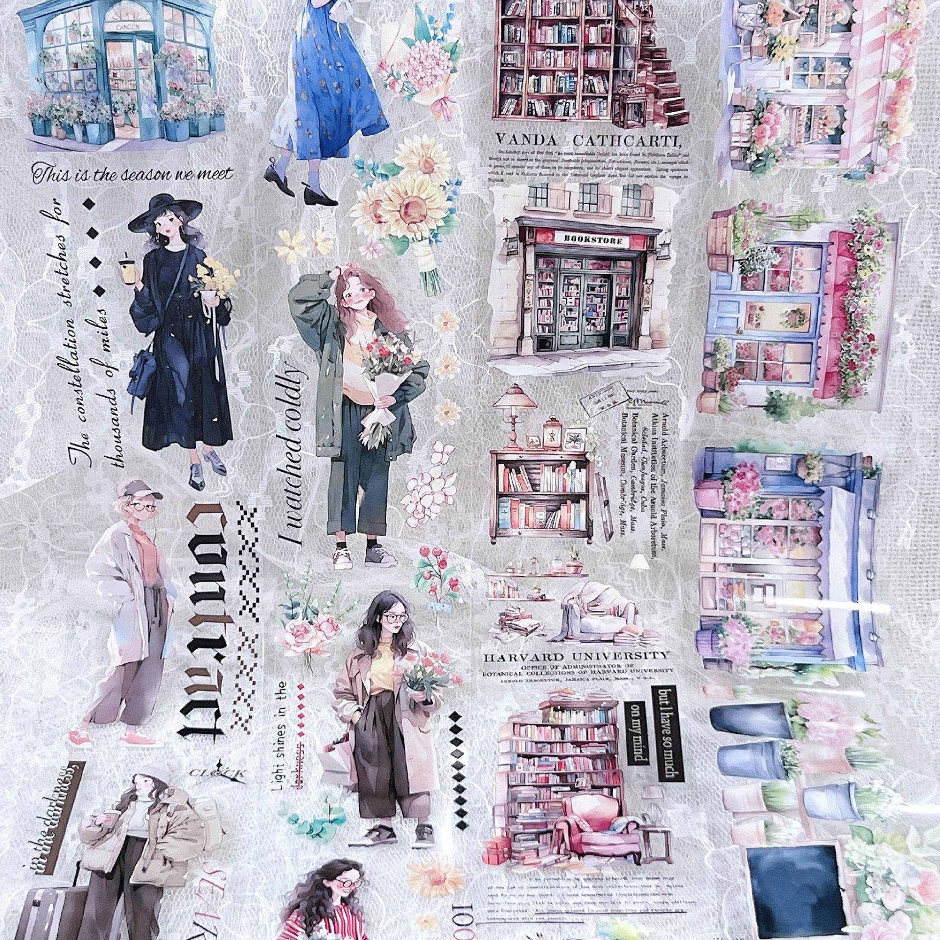 流麻手帐胶带造景和纸人物防水贴纸PET拼贴装饰素材手账拼贴贴纸,文具电教/文化用品/商务用品,和纸胶带,淘宝优惠券,粉丝福利购,淘宝优惠卷