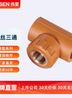 VASEN伟星管 辉煌色 PPR水管配件 4分20 6分25内丝三通 内牙三通