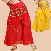 儿童印度舞蹈表演出服装 民族风金边四片裙 裙新疆舞肚皮舞裙子新款