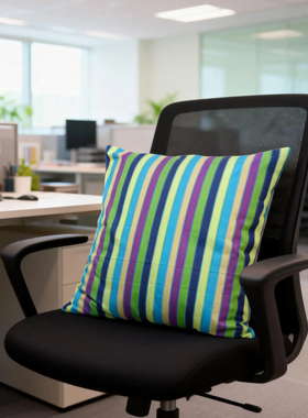 代简约条纹抱枕办公室椅子靠垫彩色方形沙发靠枕家居装饰