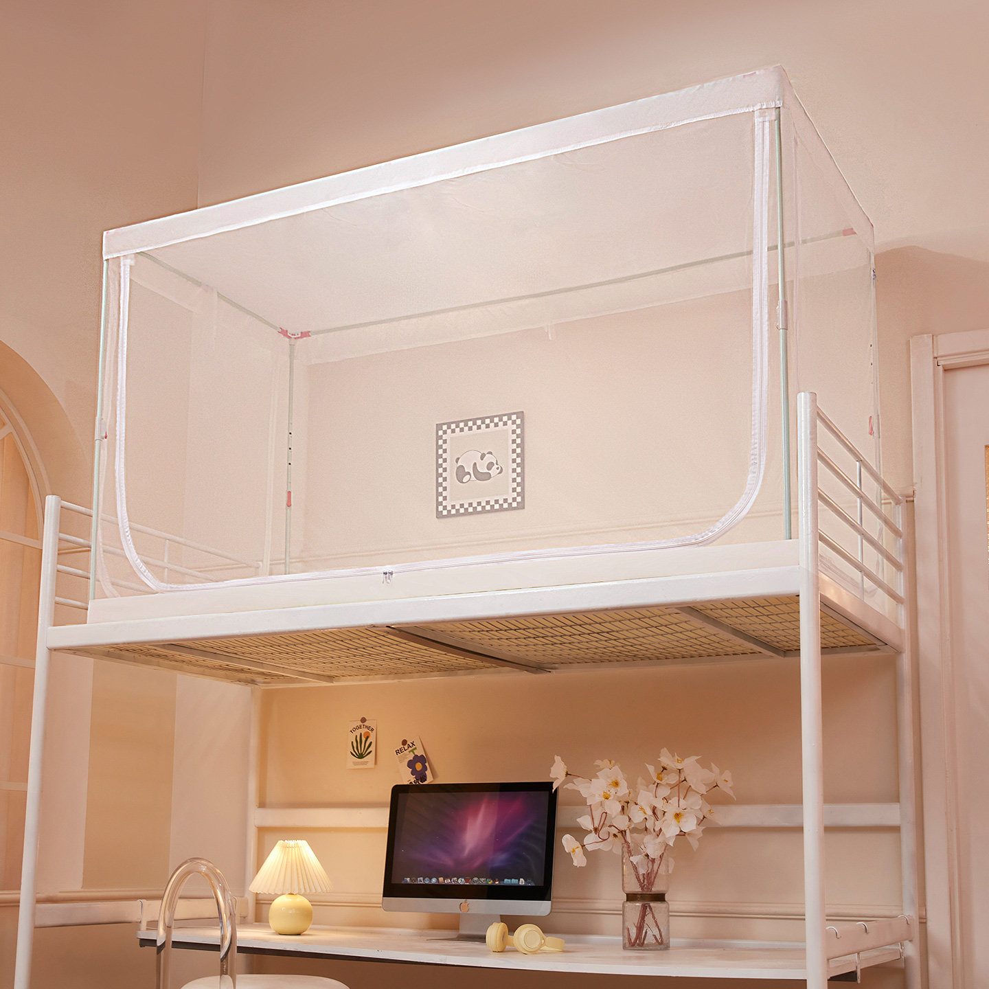 蚊帐学生宿舍上铺下铺通用0.9m单人0.8寝室住校透明可伸缩蒙古包 - 夜静宁旗舰店出品