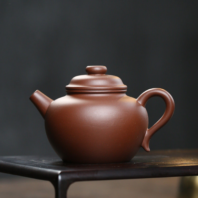 吉羊 宜兴紫砂壶茶壶 原矿紫泥大彬圈钮230ml