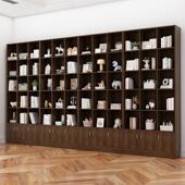 书柜带门高2米4书架落地置物架现代简约家用防尘一体整墙置物柜子