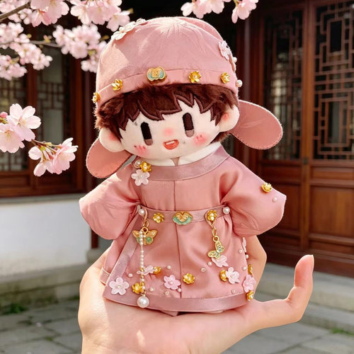 15周可可唐装10/20cm娃衣可爱棉花娃娃衣服帽子粉色古风汉服精致