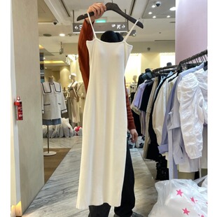 韩国东大门2025夏季新款纯色修身显瘦长款内搭带胸垫吊带连衣裙女