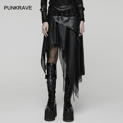 朋克风黑色半身裙女暗黑系
