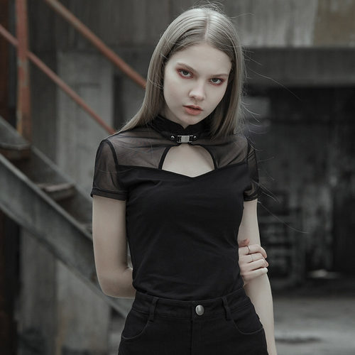 PUNKRAVE朋克女士修身短袖t恤