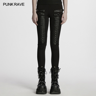 PUNKRAVE朋克立体压褶打底裤