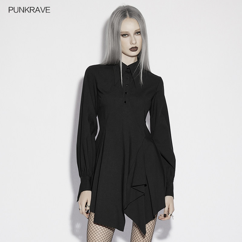 PUNKRAVE暗黑哥特A字衬衫裙