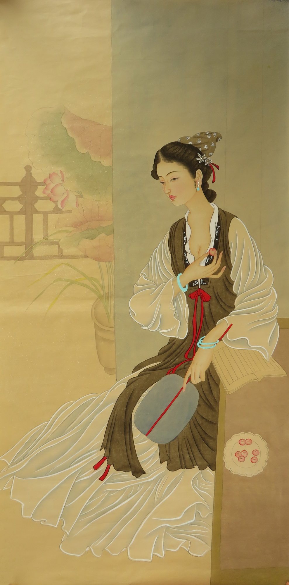 仿古收藏精品无款国画四尺仕女工笔人物商品装饰画rb9072704