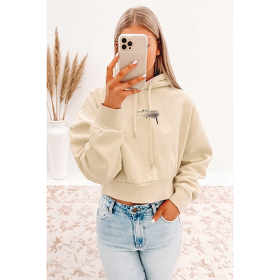 亏清捡漏~ Au St Turquoise Crop Signature Hoodie 女士连帽卫衣