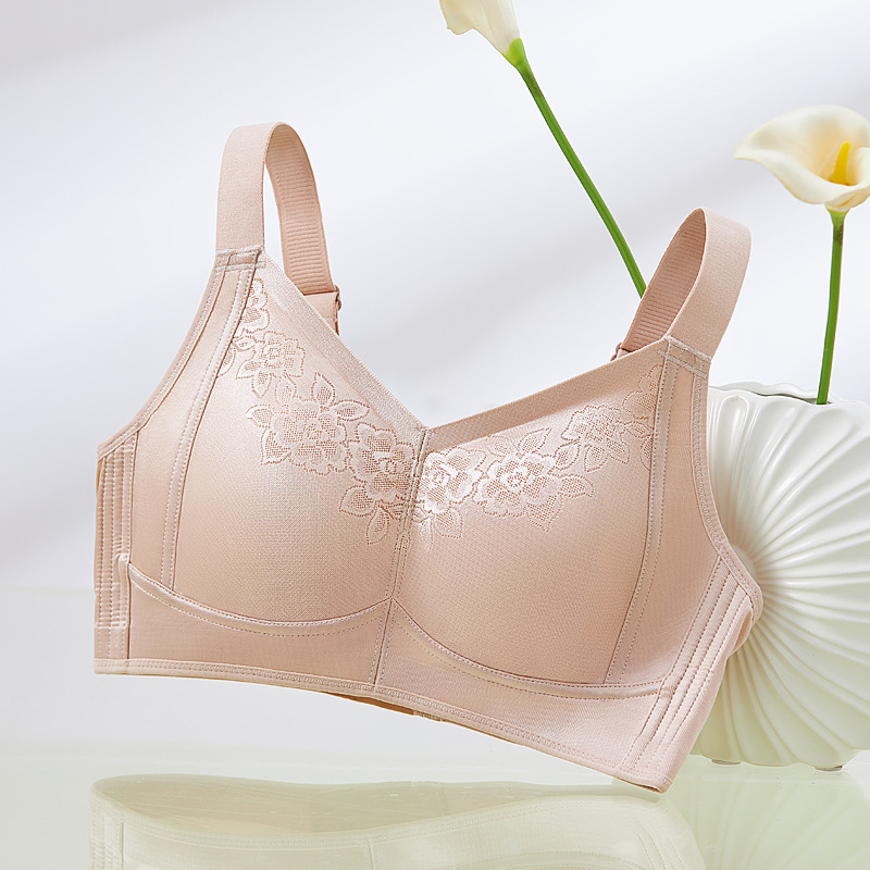 大胸显小胸内衣薄款全罩杯无钢圈大码聚拢侧收副乳防下垂文胸女