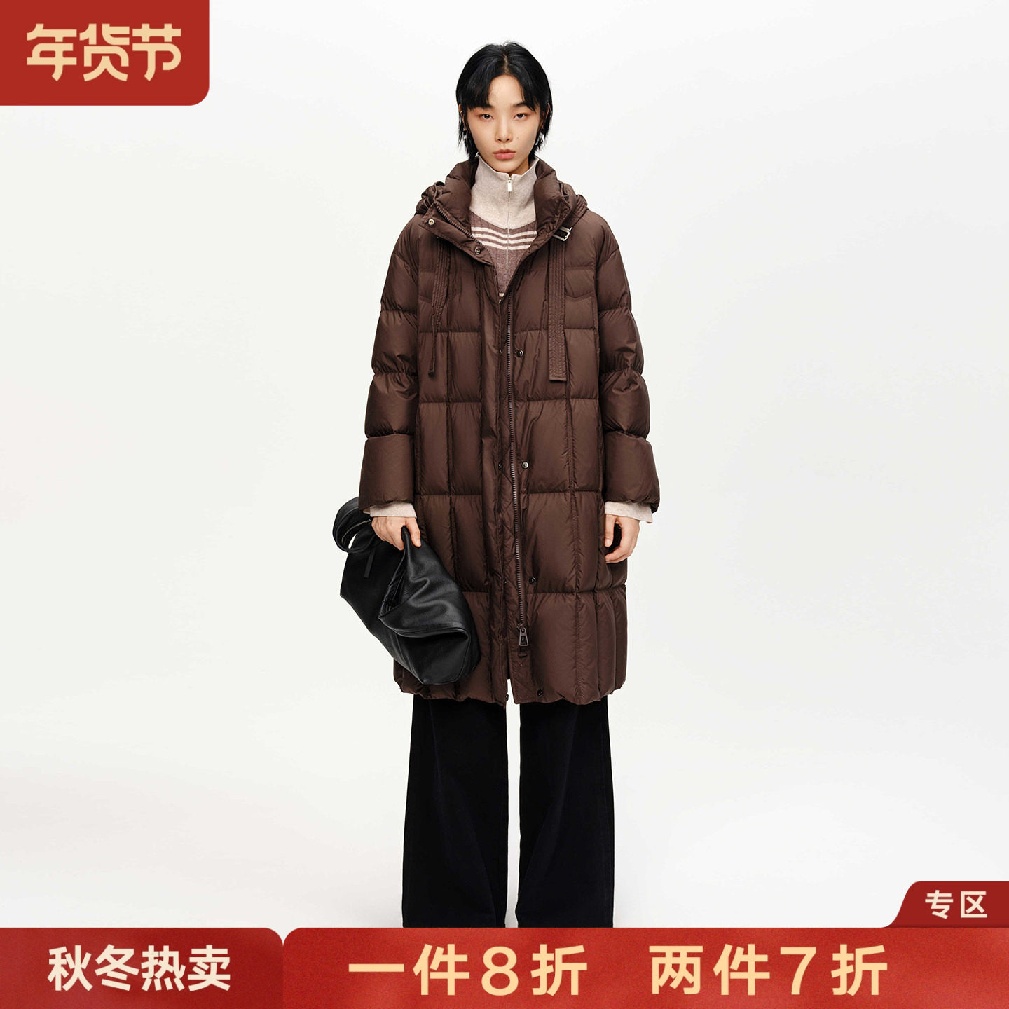 2025冬季新品连帽羽绒服女韩版时尚百搭简约宽松保暖中长款外套潮,女装/女士精品,羽绒服,淘宝优惠券,粉丝福利购,淘宝优惠卷